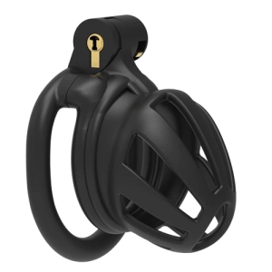 Cage de chasteté silicone Bouton Noir