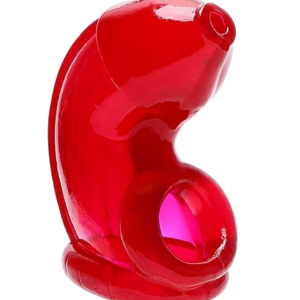 Cage silicone flexible de chasteté rouge