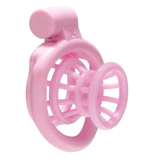 Cage de chasteté plastique l'Entonnoir rose