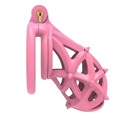 Cage de chasteté plastique rose avec piques – Image 2