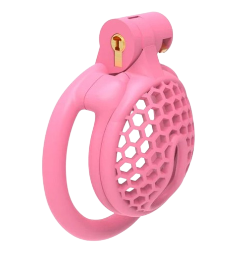 Micro cage de chasteté plastique rose