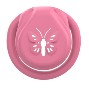 Cage de chasteté plastique Papillon Rose