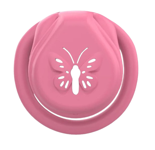 Cage de chasteté plastique Papillon Rose